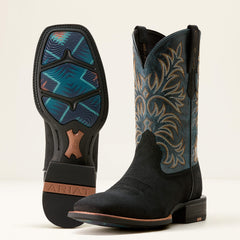 Oakwood Cowboy Boot Men - BLACK SUEDE/DIRTY DENIM