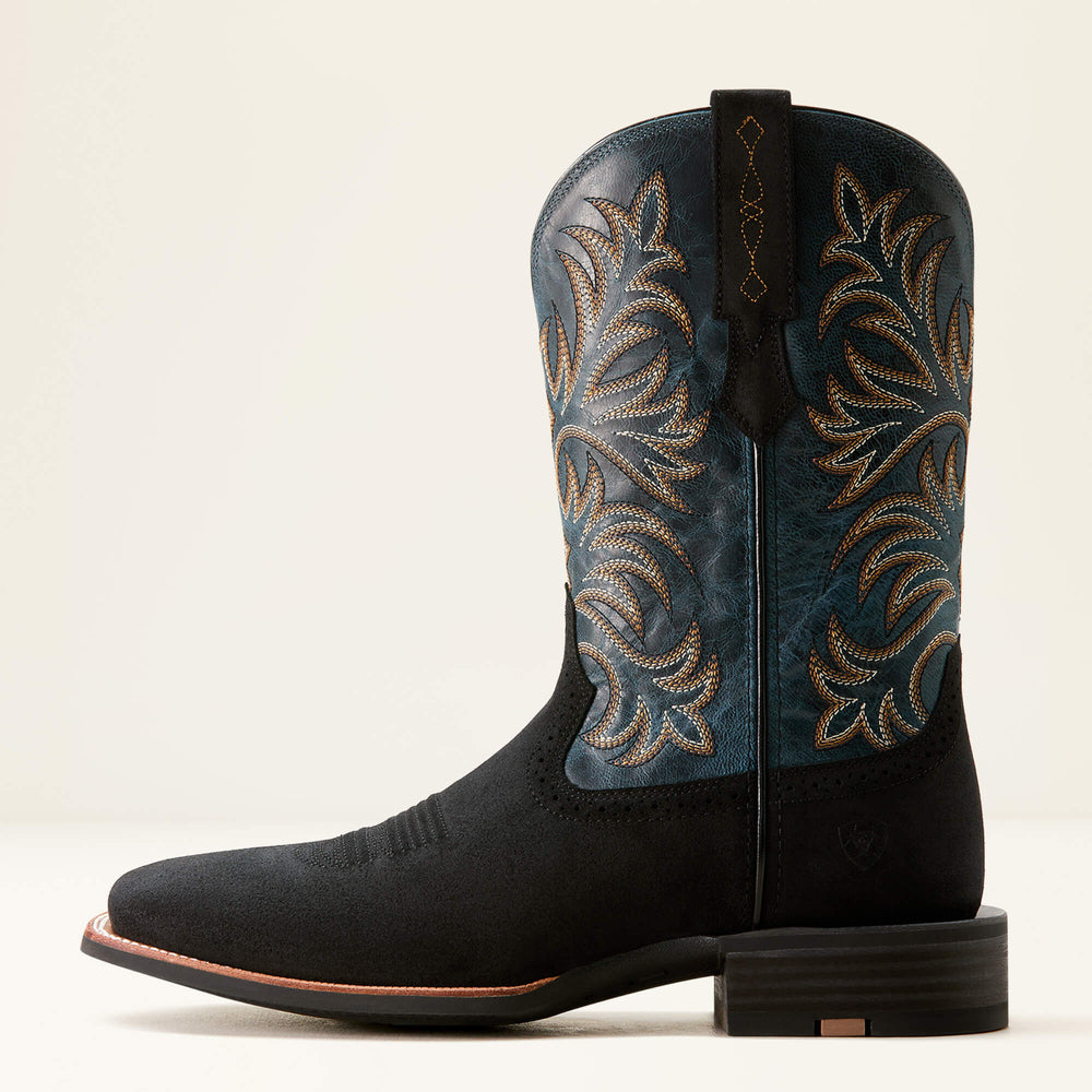 Oakwood Cowboy Boot Men - BLACK SUEDE/DIRTY DENIM
