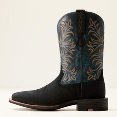 Oakwood Cowboy Boot Men - BLACK SUEDE/DIRTY DENIM