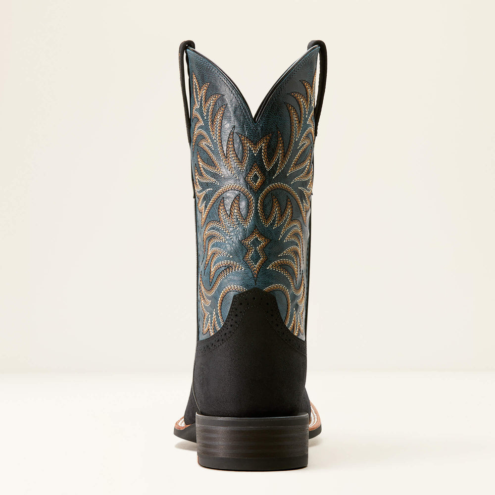 Oakwood Cowboy Boot Men - BLACK SUEDE/DIRTY DENIM