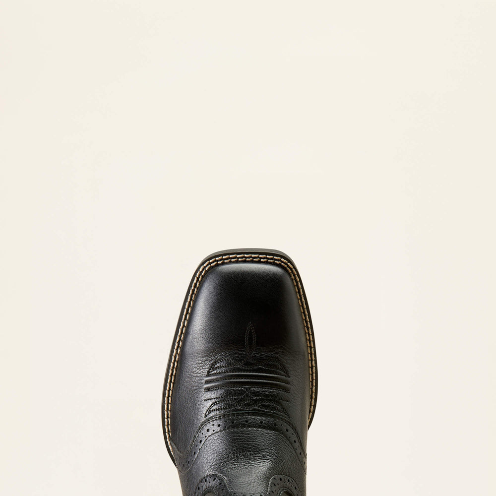 Sport Western Wide Square Toe Cowboy Boot Men - BLACK DEERTAN