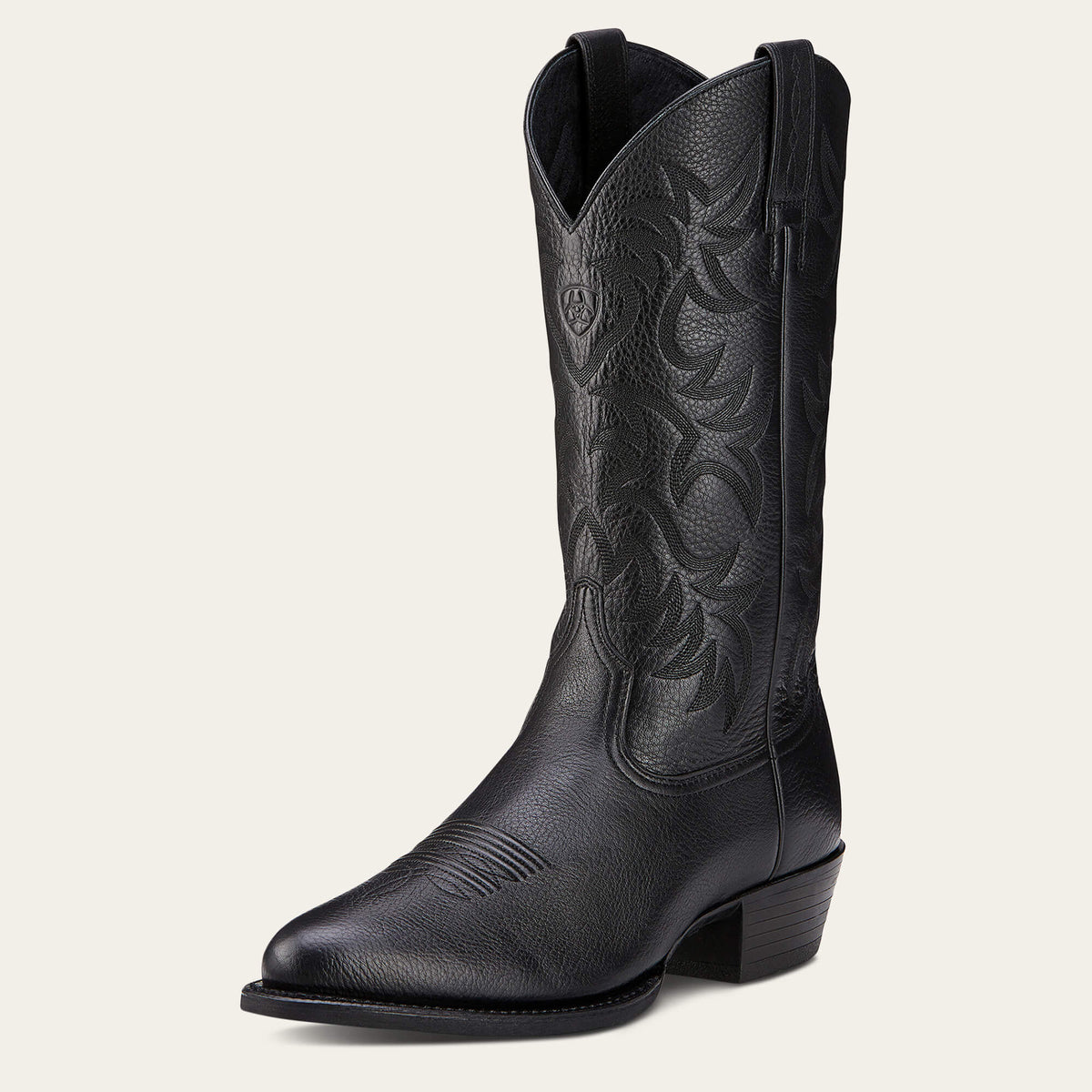 Heritage R Toe Western Boot Men - BLACK DEERTAN