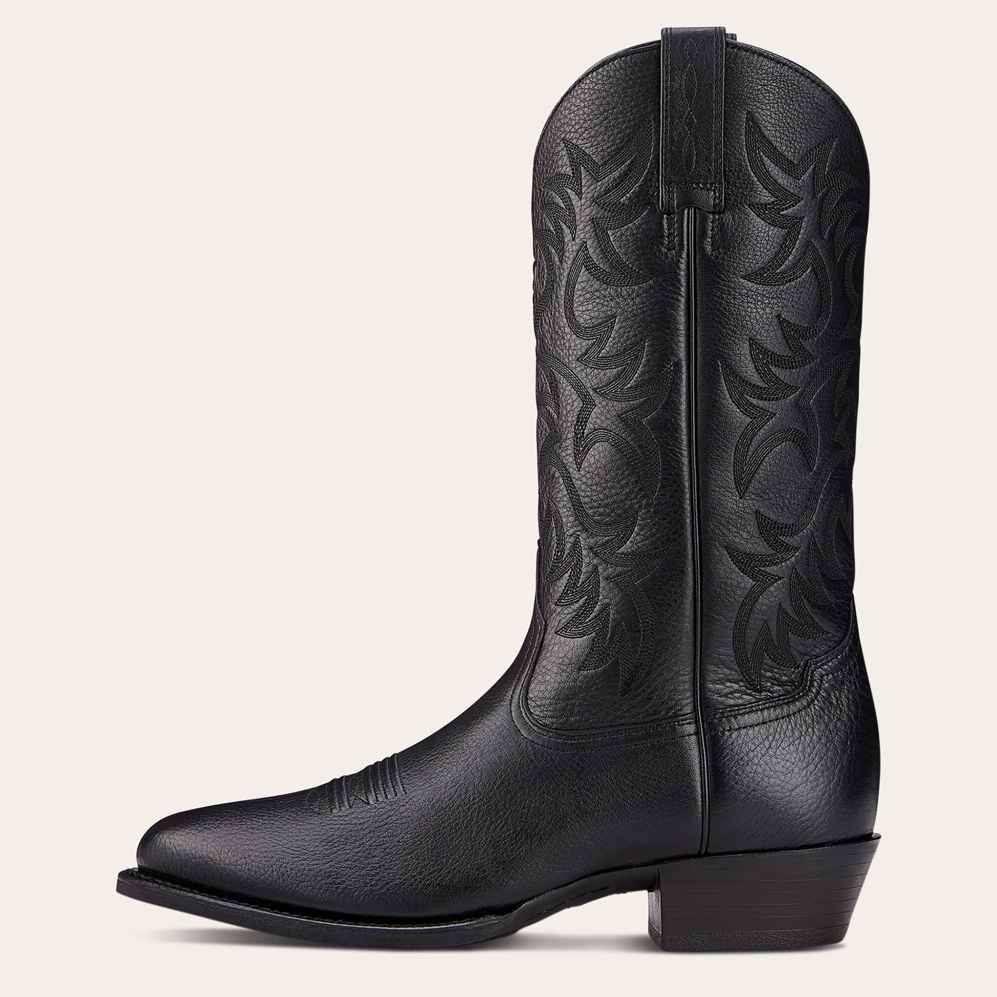 Heritage R Toe Western Boot Men - BLACK DEERTAN