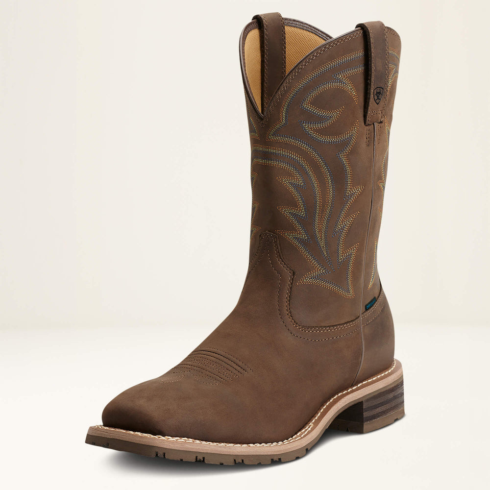 Hybrid Rancher Waterproof Western Boot Men - OILY DISTRESSED BROWN