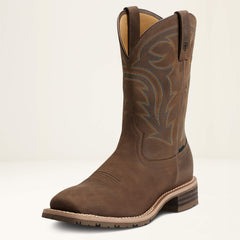 Hybrid Rancher Waterproof Western Boot Men - OILY DISTRESSED BROWN