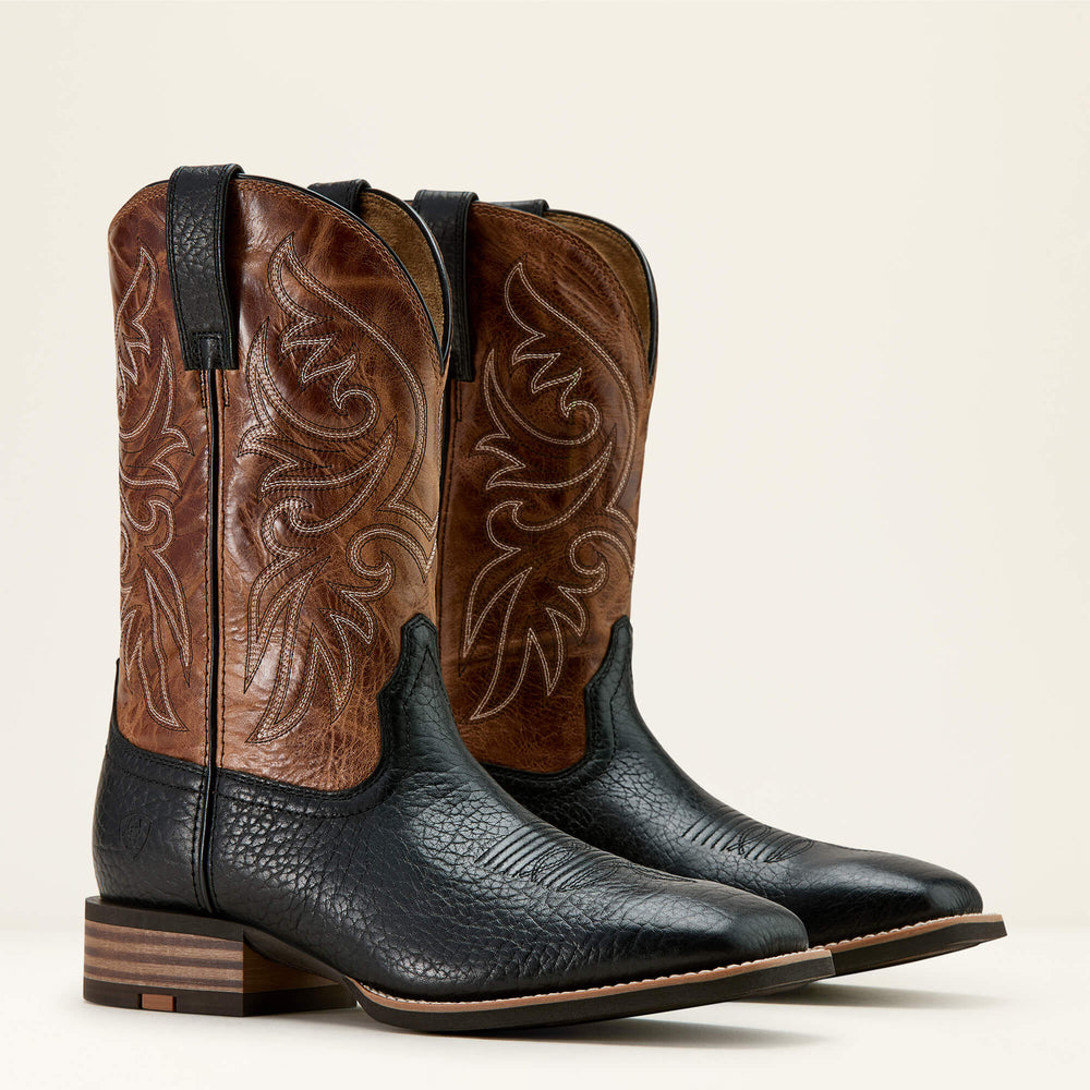 Slingshot Cowboy Boot Men - BLACK ADOBE/DARK TAN