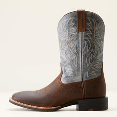 Sport Western Wide Square Toe Cowboy Boot Men - EARTH/GLACIER BLUE