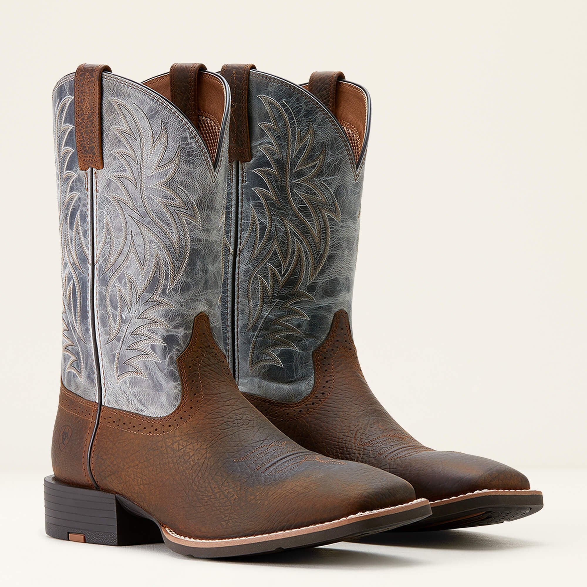 Sport Western Wide Square Toe Cowboy Boot Men - EARTH/GLACIER BLUE