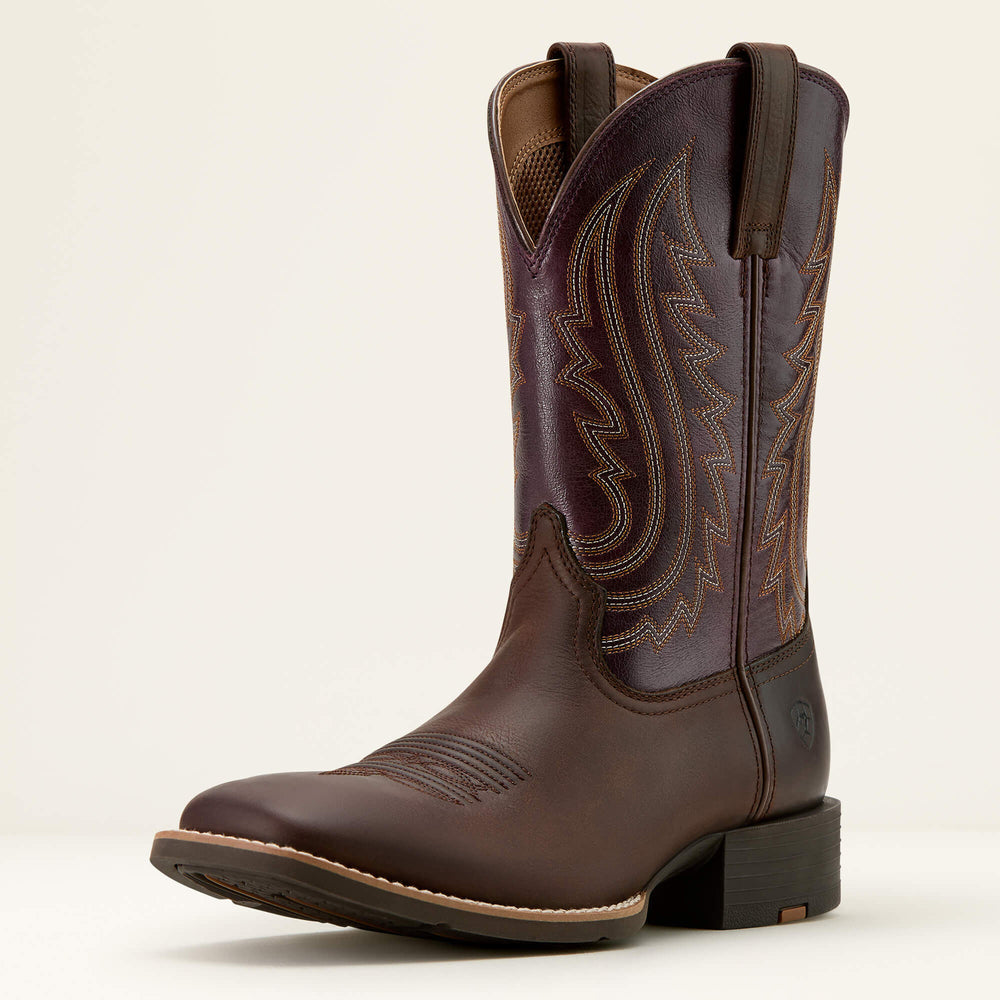 Sport Big Country Wide Square Toe Cowboy Boot Men - BARLEY BROWN/PERFECT PURPLE