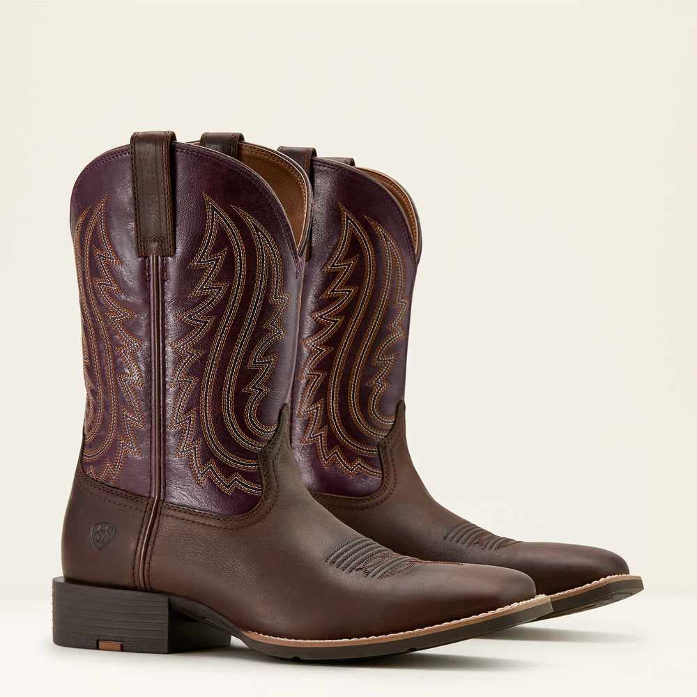 Sport Big Country Wide Square Toe Cowboy Boot Men - BARLEY BROWN/PERFECT PURPLE