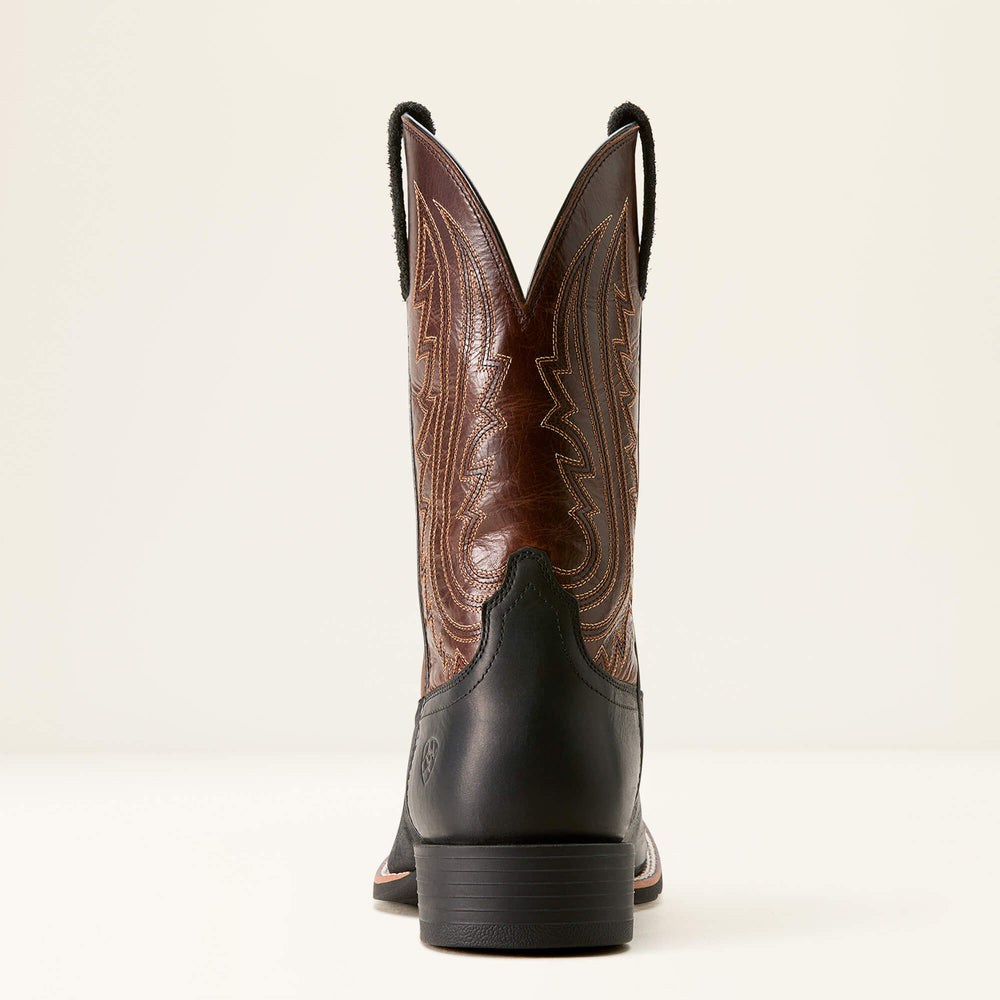 Sport Big Country Wide Square Toe Cowboy Boot Men - BASIC BLACK/MAHOGANY