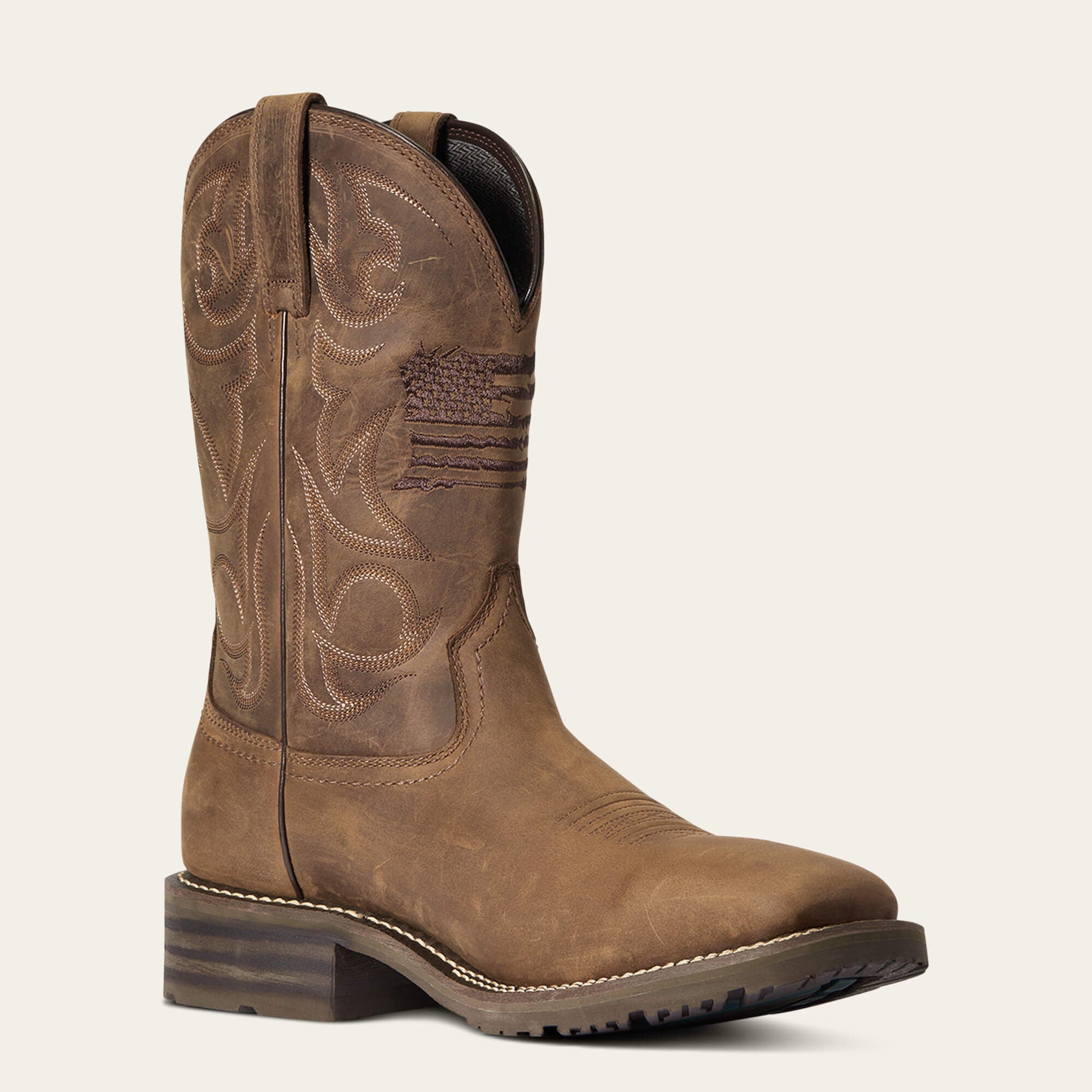 Hybrid Patriot Waterproof Western Boot Men - DISTRESSED BROWN