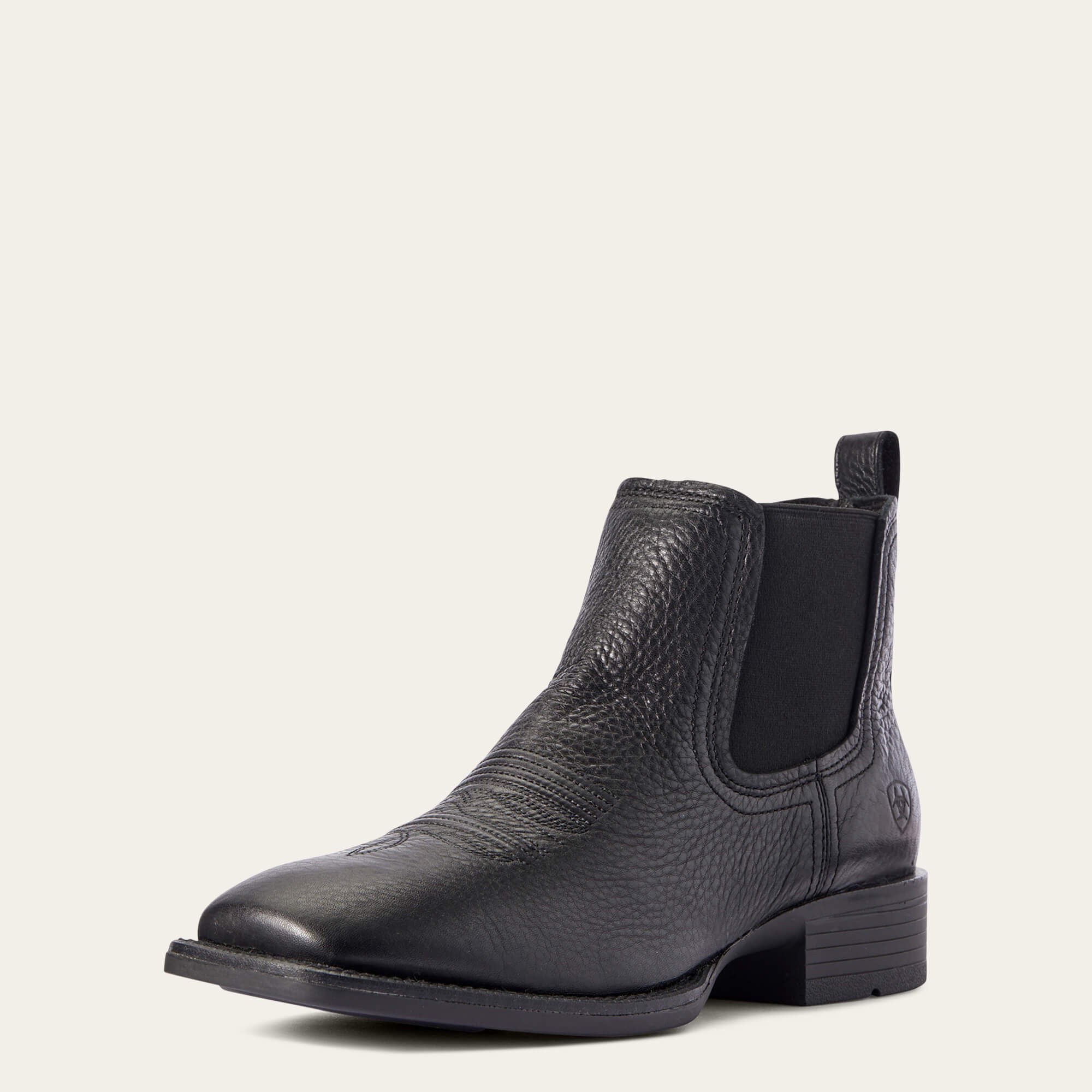 Booker Chelsea Wide Square Toe Western Boot Men - BLACK
