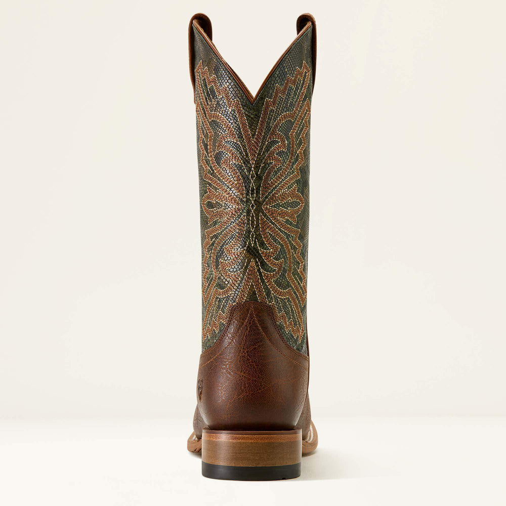 Sting Wide Square Toe Cowboy Boot Men - WARM COGNAC/VINTAGE SNAKE PRINT