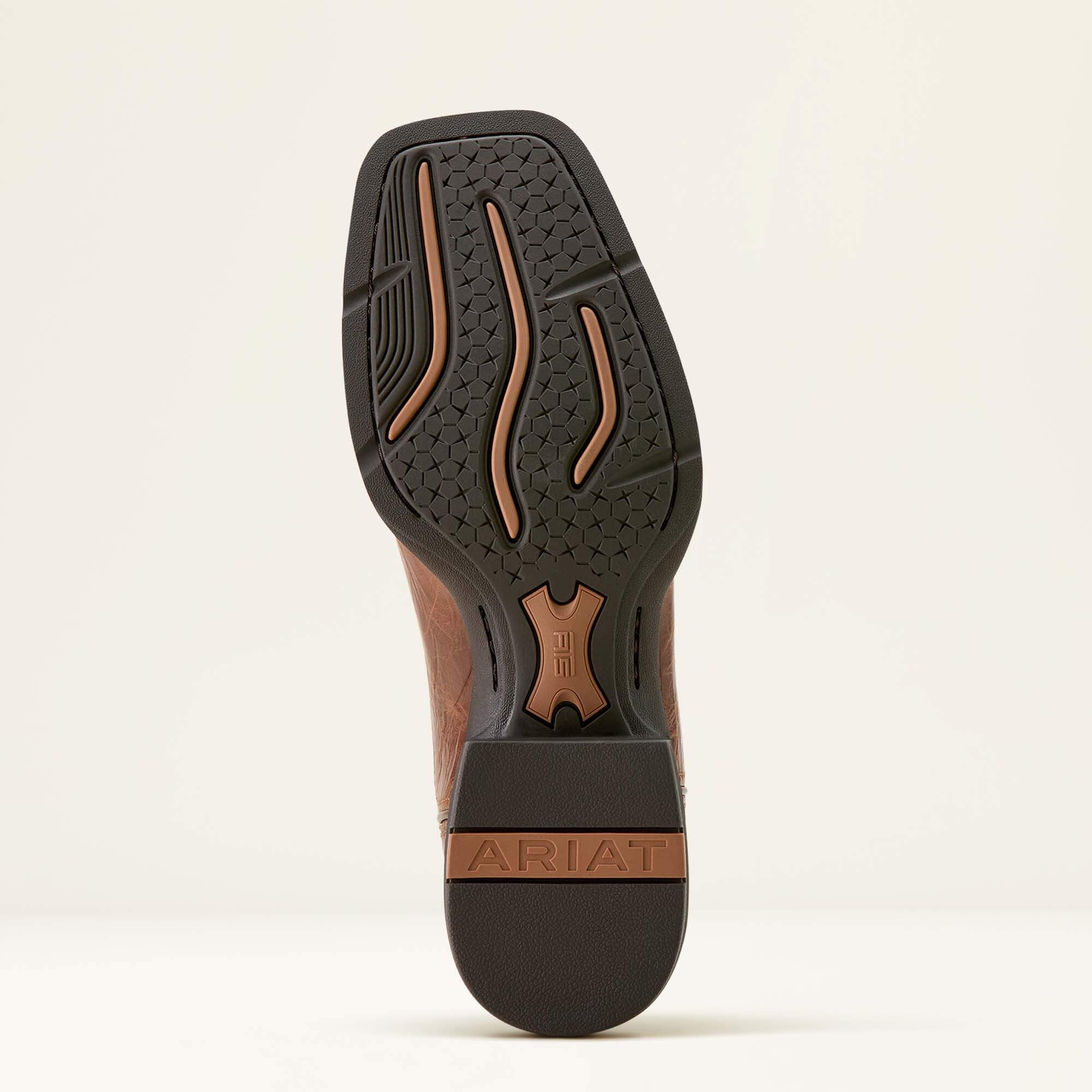 Sport Western Wide Square Toe Cowboy Boot Men - DARK TAN