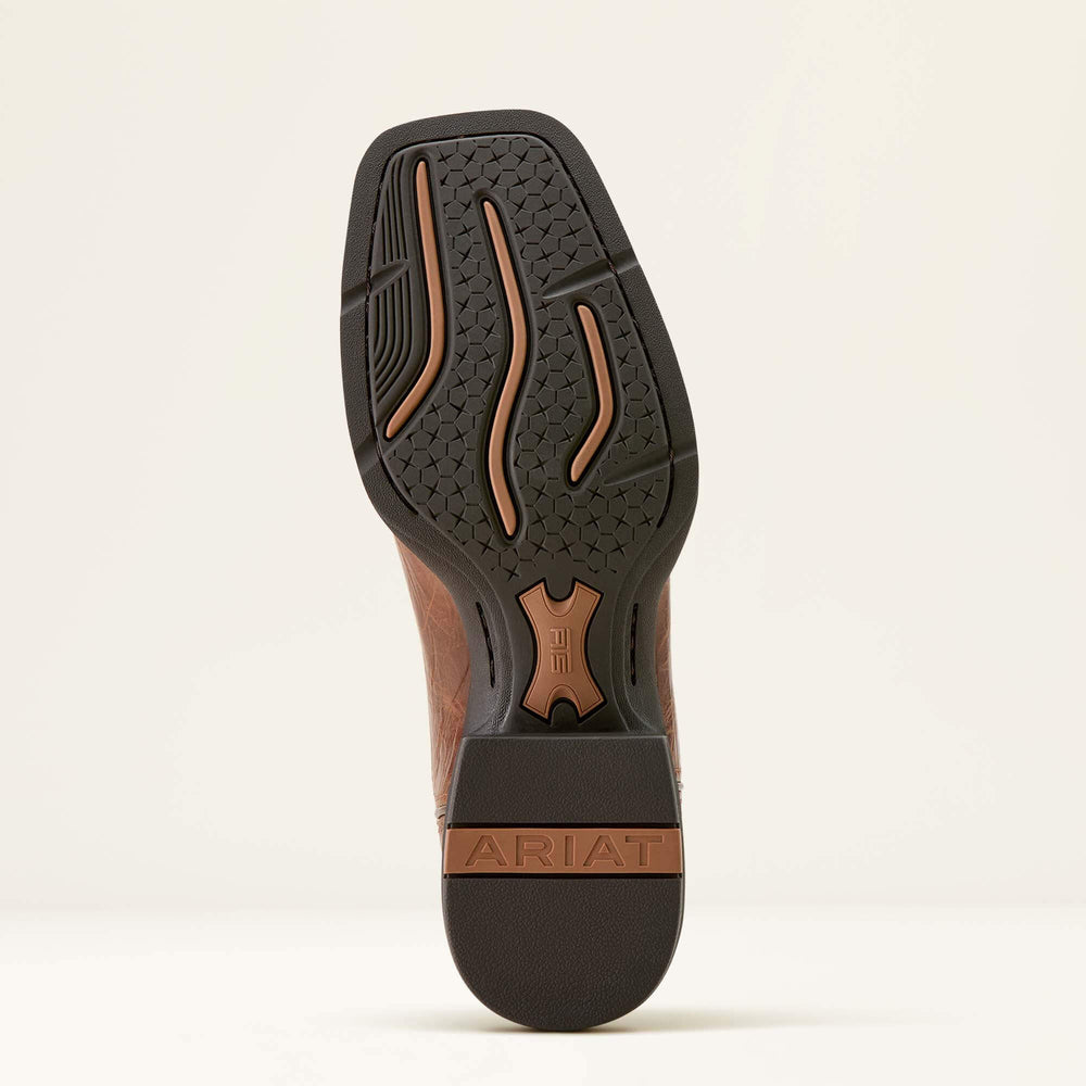 Sport Western Wide Square Toe Cowboy Boot Men - DARK TAN