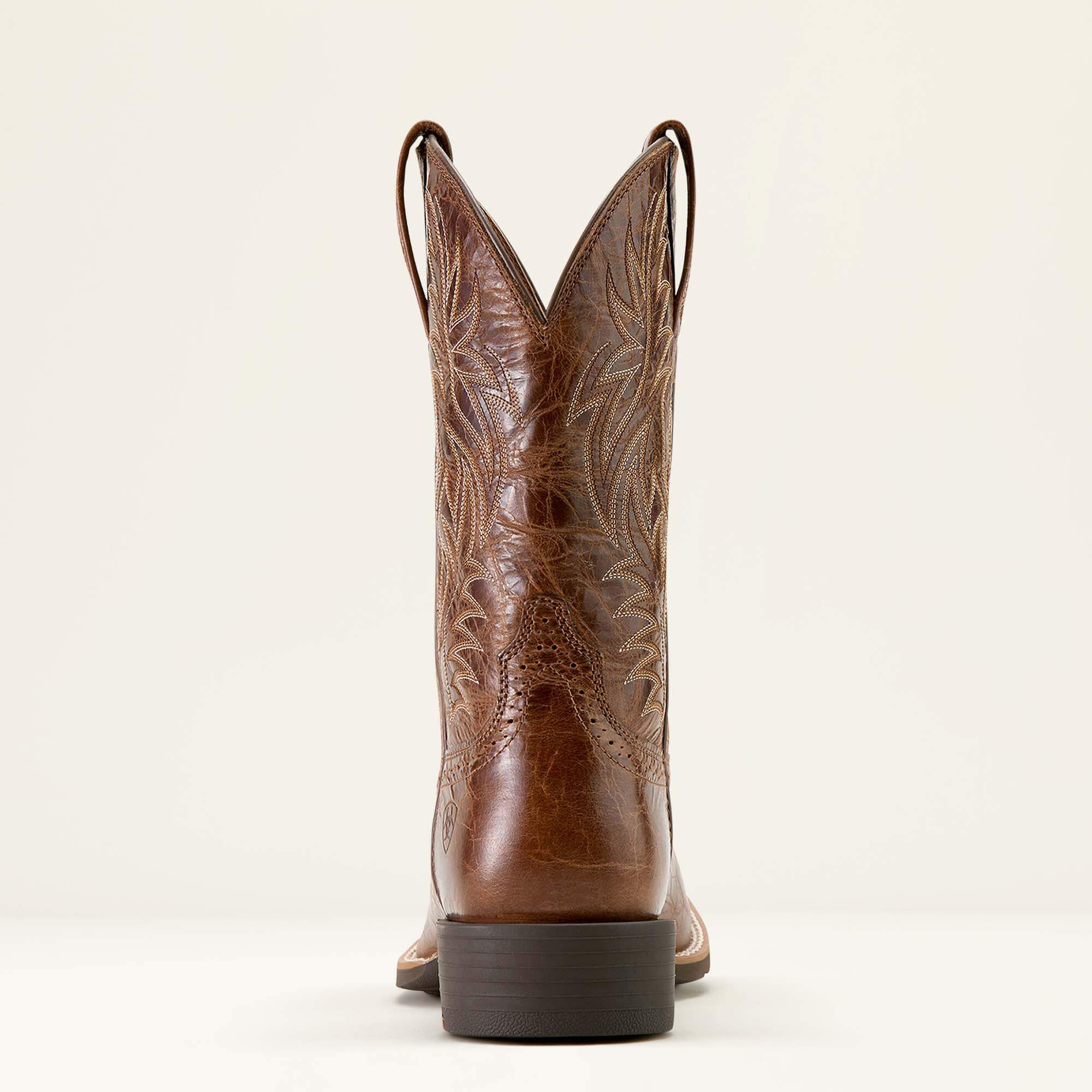 Sport Western Wide Square Toe Cowboy Boot Men - DARK TAN