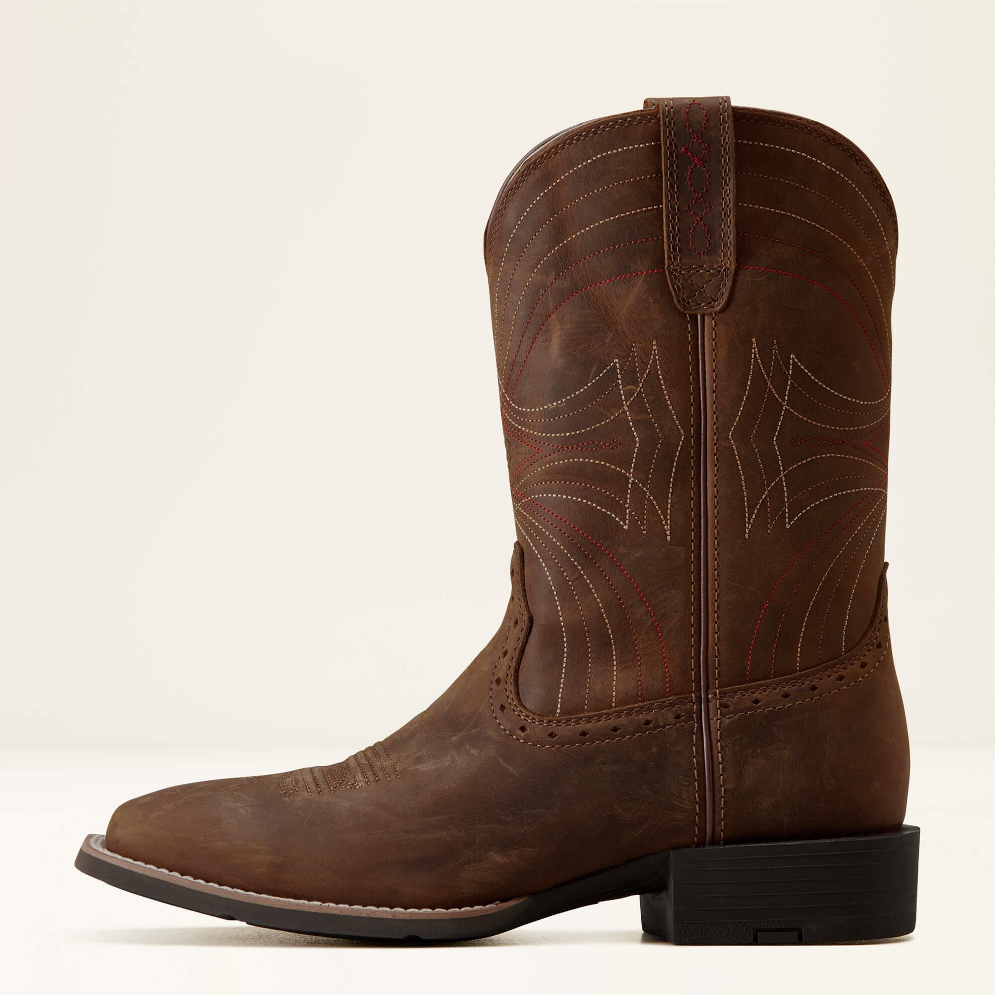 Sport Wide Square Toe Cowboy Boot Men - DISTRESSED BROWN