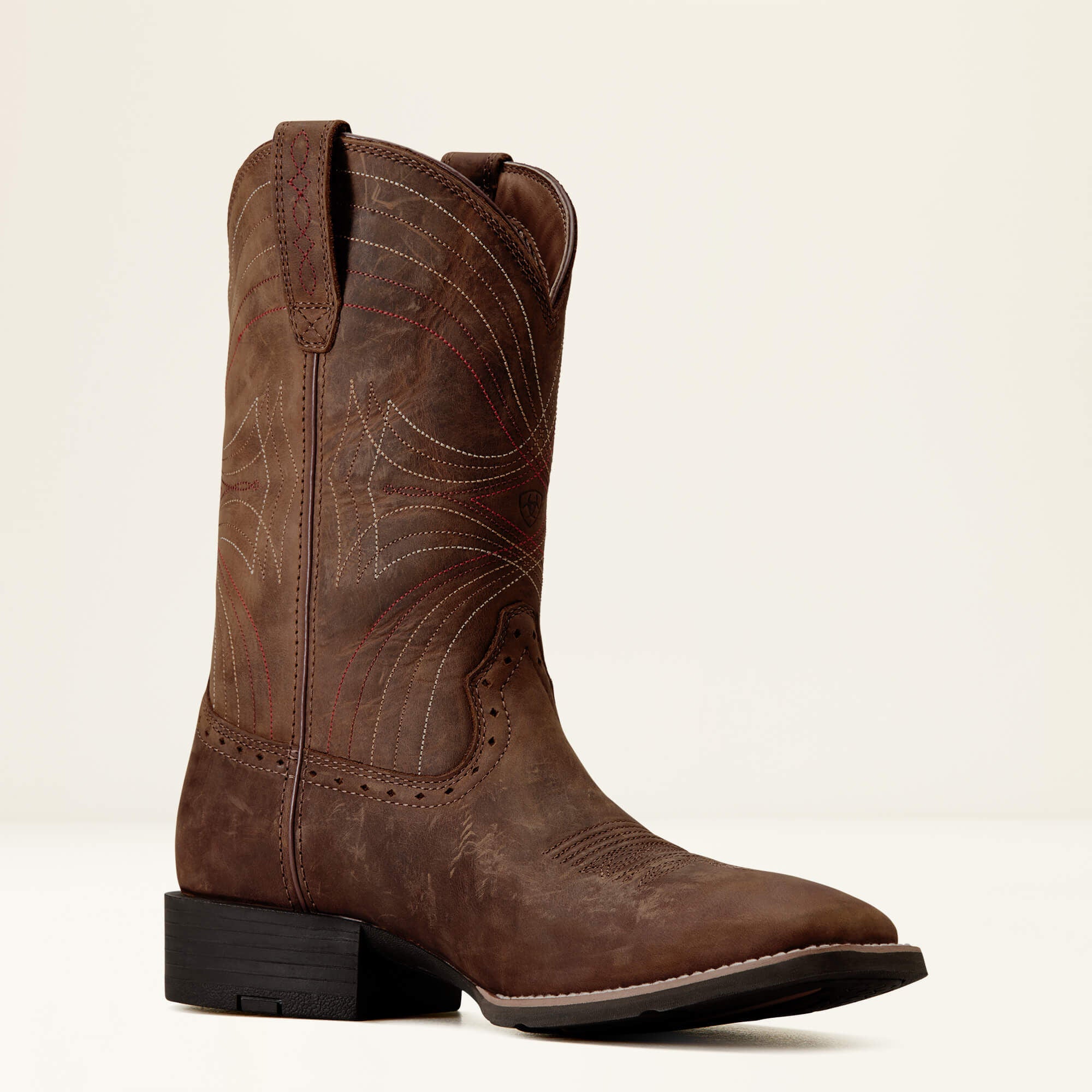 Sport Wide Square Toe Cowboy Boot Men - DISTRESSED BROWN