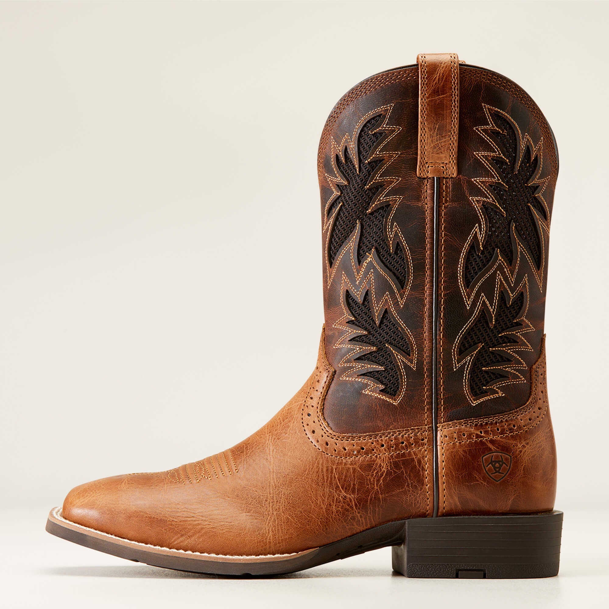 Sport Cool VentTEK Cowboy Boot Men - DARK TAN/TWO TONE TAN