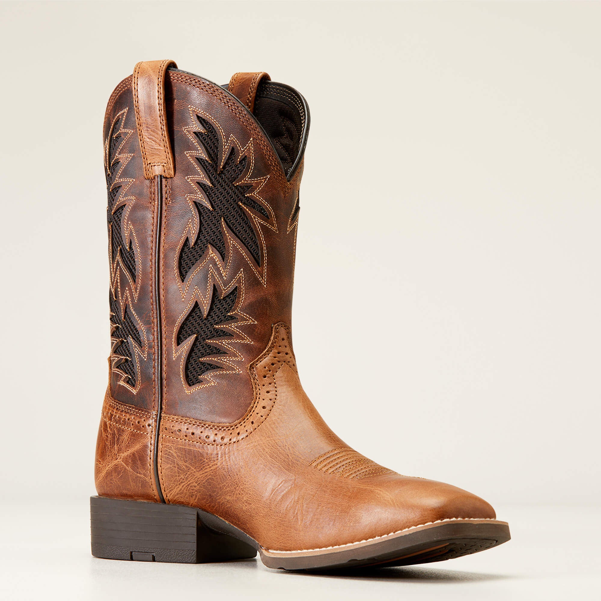 Sport Cool VentTEK Cowboy Boot Men - DARK TAN/TWO TONE TAN