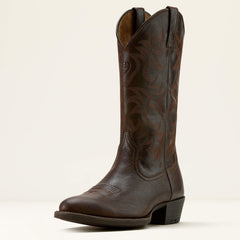 Heritage R Toe Western Boot Men - BURNISHED CHOCOLATE