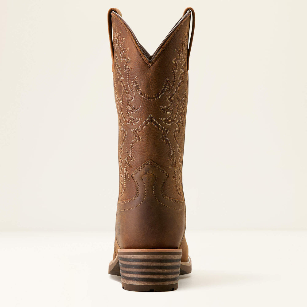 Hybrid Roughstock Square Toe Waterproof Cowboy Boot Men - STATUS BROWN