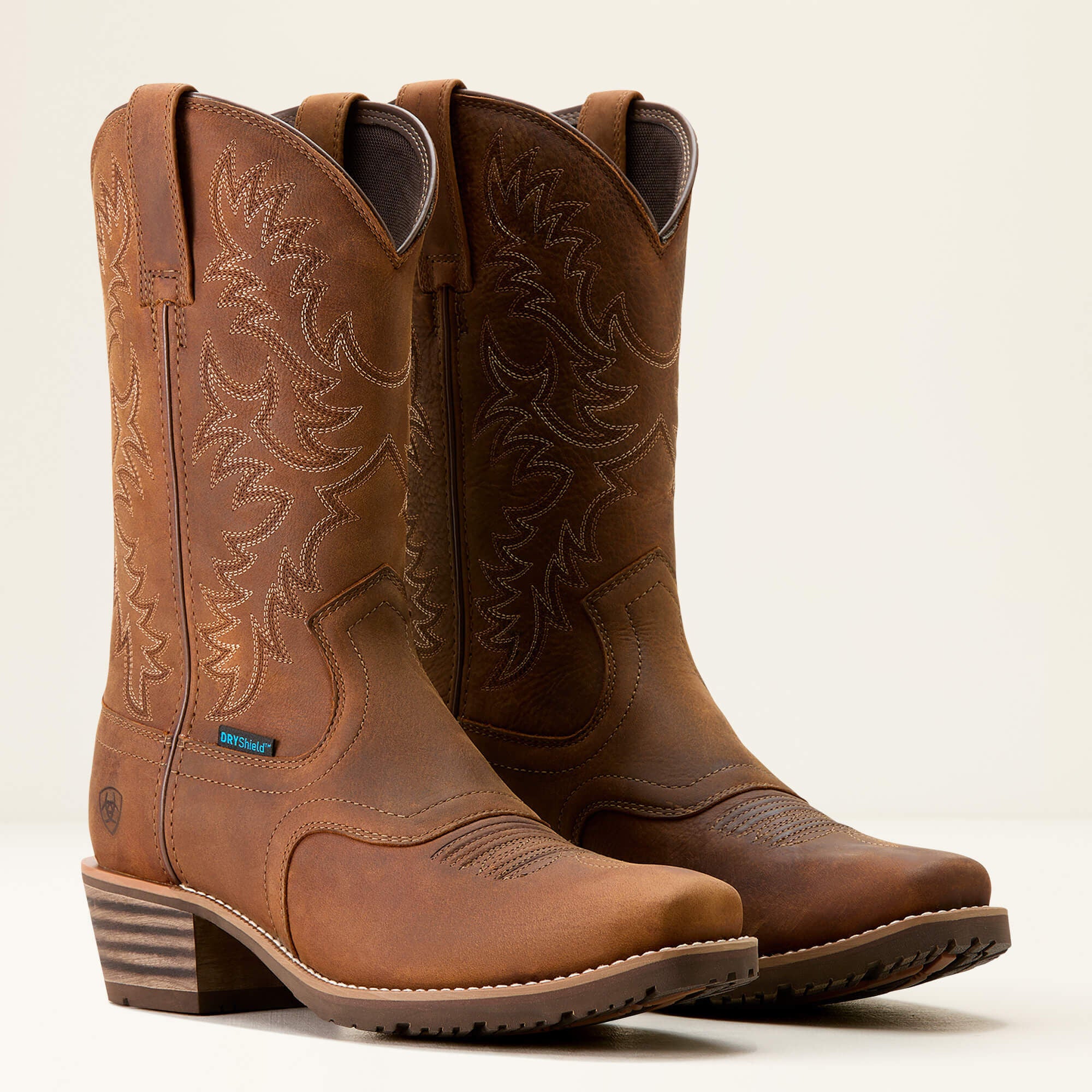 Hybrid Roughstock Square Toe Waterproof Cowboy Boot Men - STATUS BROWN