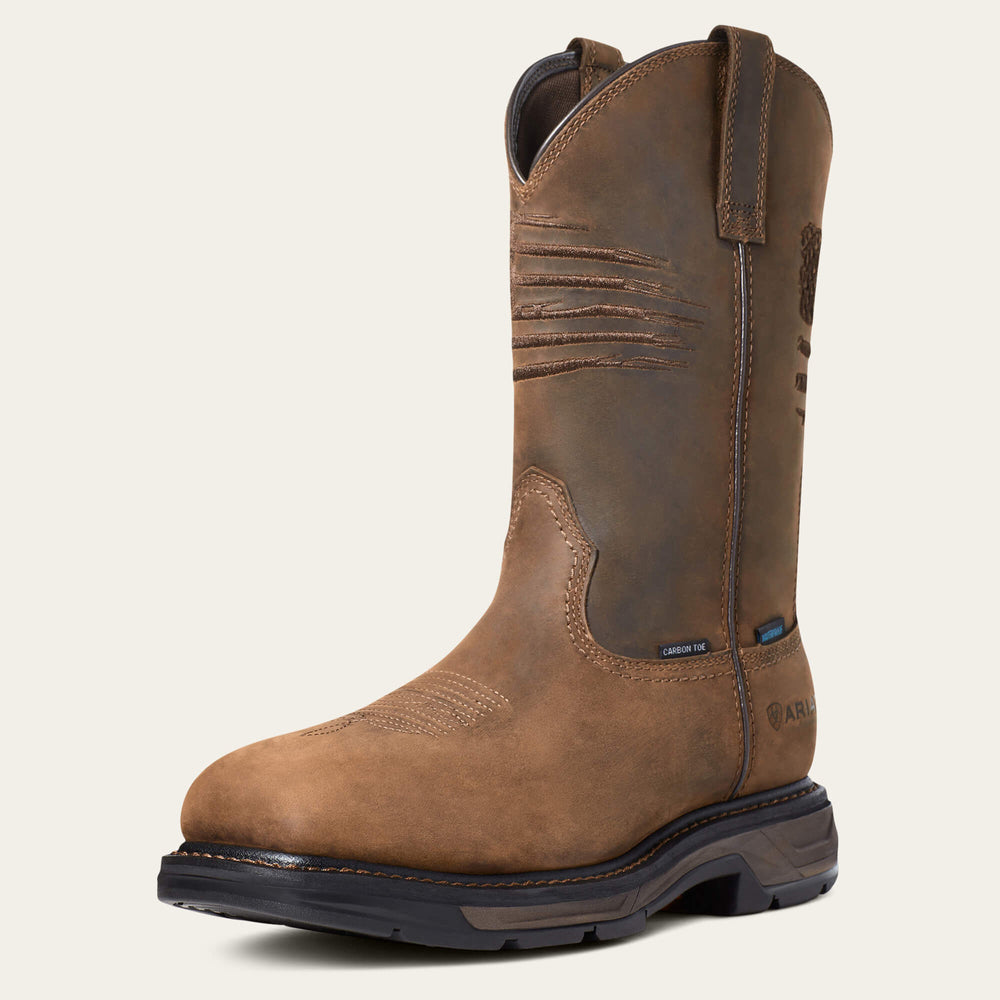 WorkHog XT Patriot Waterproof Carbon Toe Work Boot Men - DISTRESSED BROWN
