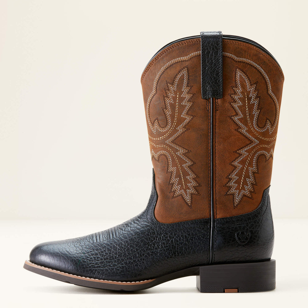 Sport Stratten Cowboy Boot Men - BLACK ADOBE/WEATHERED CHESTNUT