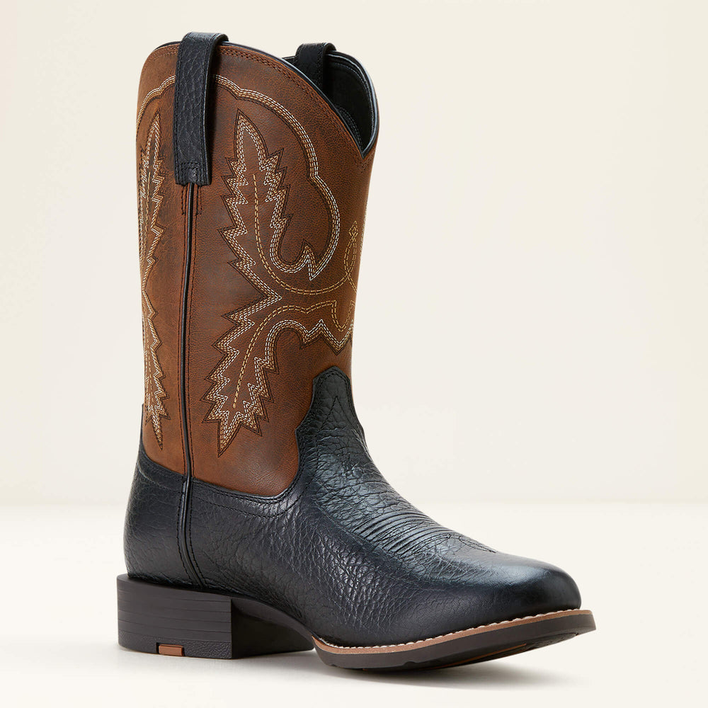 Sport Stratten Cowboy Boot Men - BLACK ADOBE/WEATHERED CHESTNUT