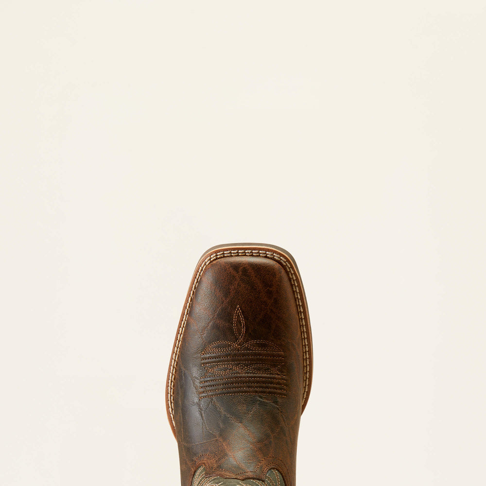 Sport Big Country Wide Square Toe Cowboy Boot Men - MAHOGANY ELEPHANT PRINT/FOREST GREEN