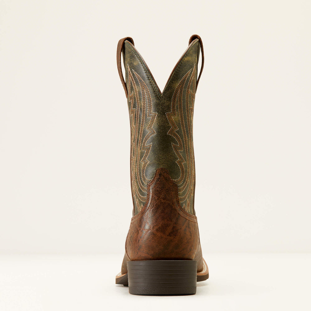 Sport Big Country Wide Square Toe Cowboy Boot Men - MAHOGANY ELEPHANT PRINT/FOREST GREEN