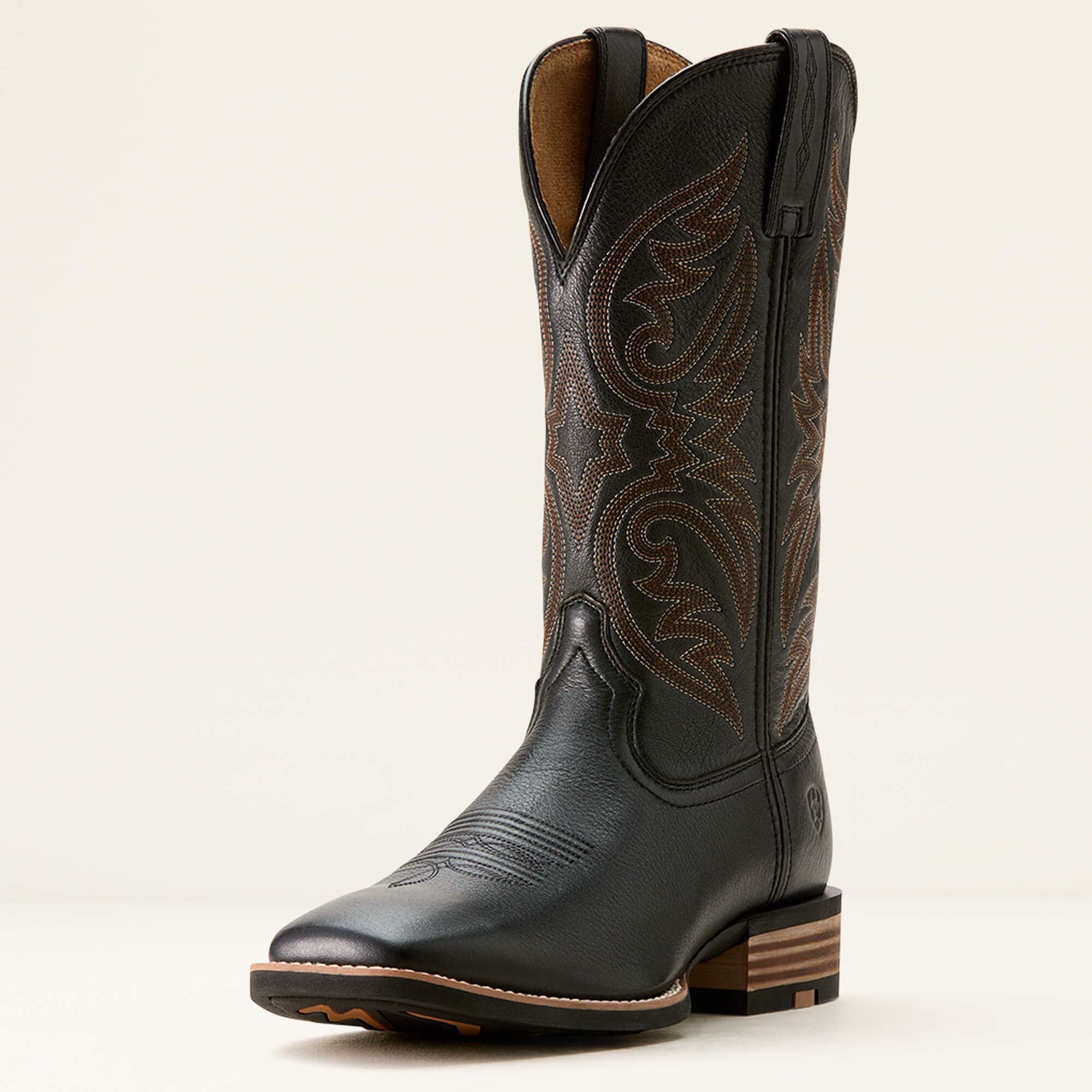 Ricochet Wide Square Toe Cowboy Boot Men - BLACK CARBON