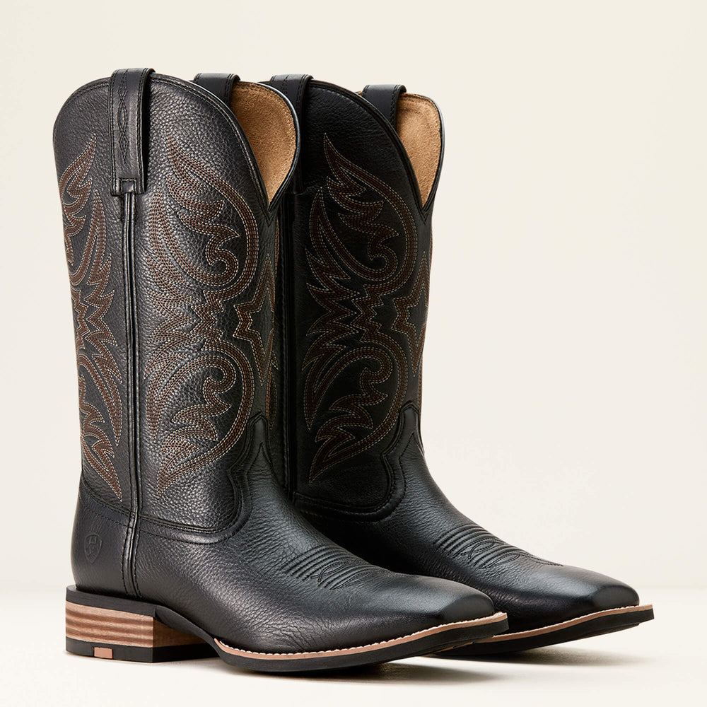 Ricochet Wide Square Toe Cowboy Boot Men - BLACK CARBON