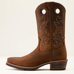 Hybrid Roughstock Square Toe Cowboy Boot Men - DISTRESSED BROWN