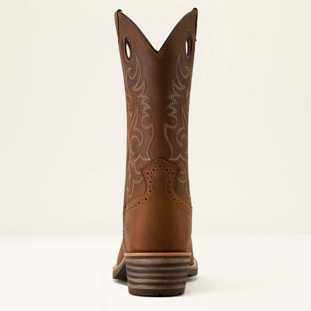 Hybrid Roughstock Square Toe Cowboy Boot Men - DISTRESSED BROWN