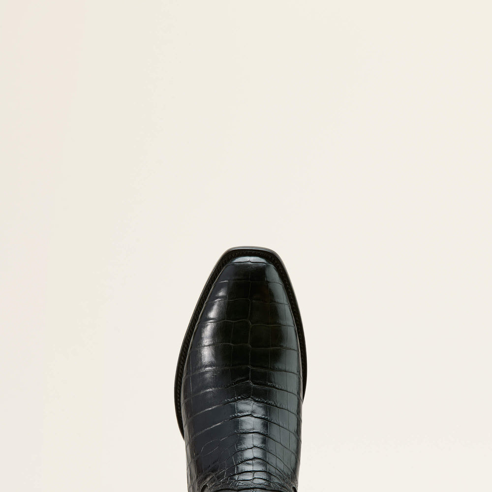 Bench Made Brewer Western Boot Men - JET BLACK NILE CROC/MIDNIGHT BLACK