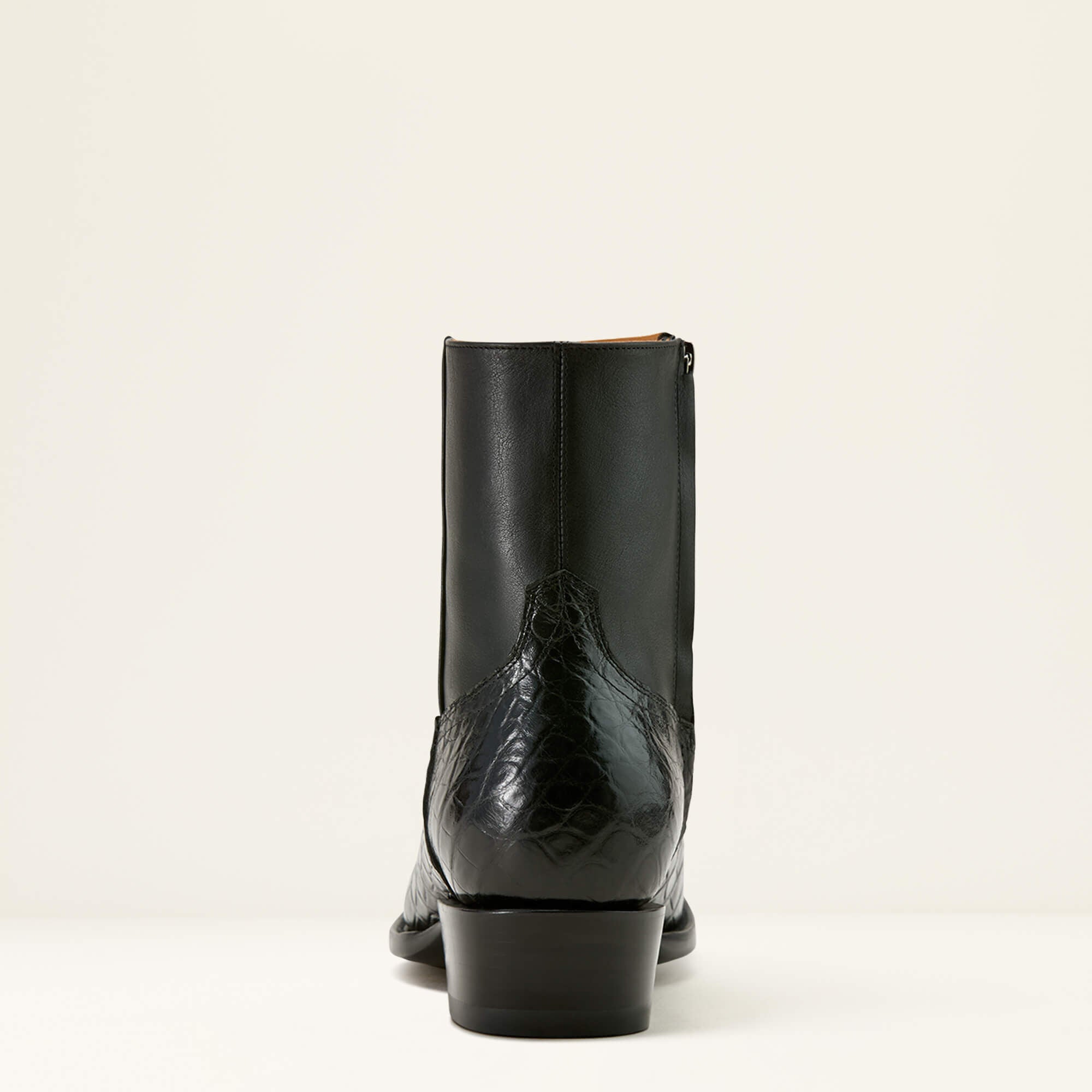 Bench Made Brewer Western Boot Men - JET BLACK NILE CROC/MIDNIGHT BLACK