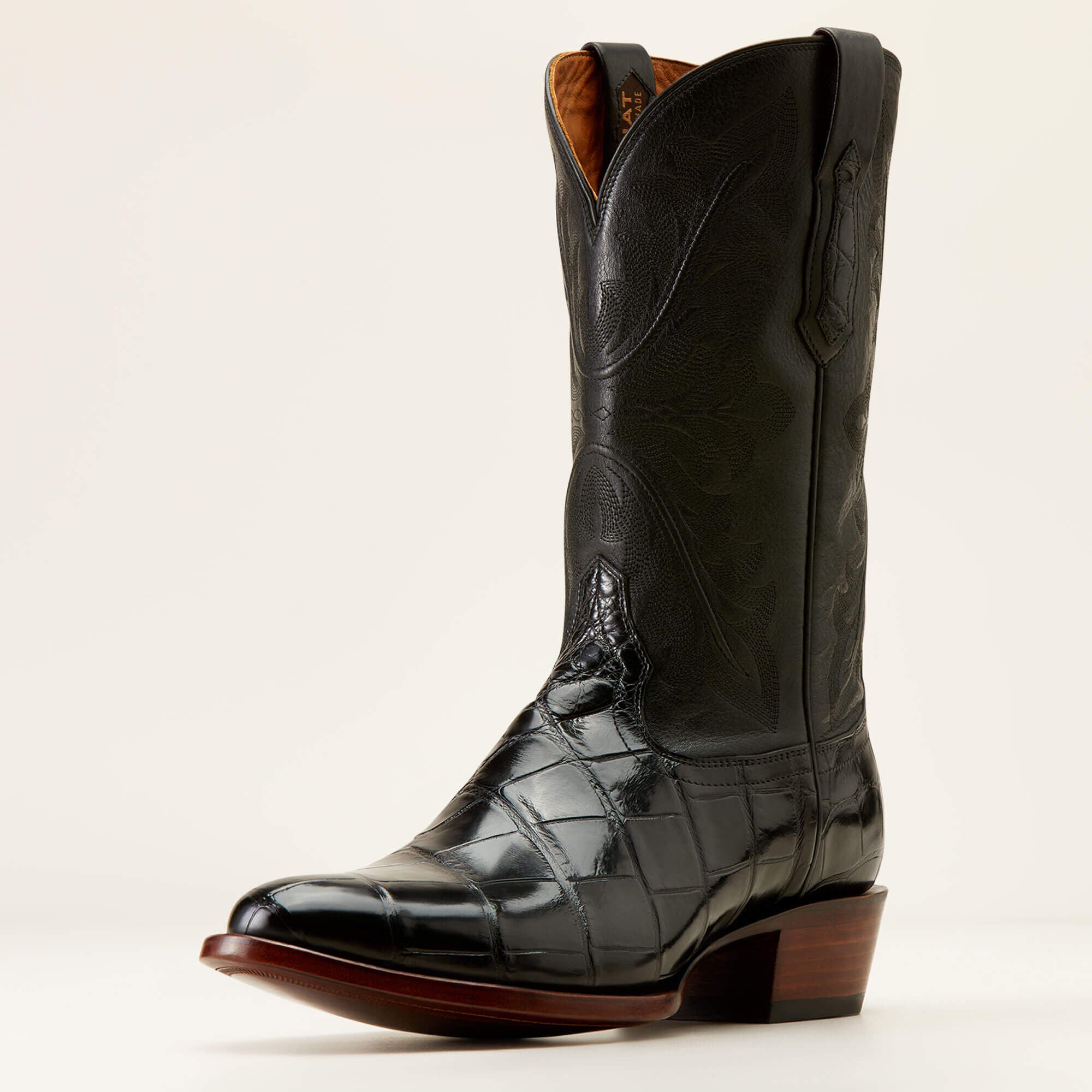 Bench Made James Western Boot Men - BLACK AMERICAN ALLIGATOR