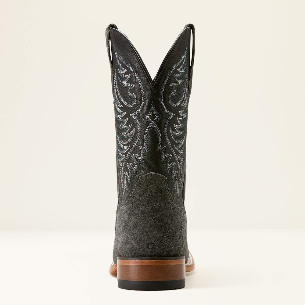 Wiley Wide Square Toe Cowboy Boot Men - BLACK ELEPHANT ROUGHOUT PRINT/BAYOU BLAC