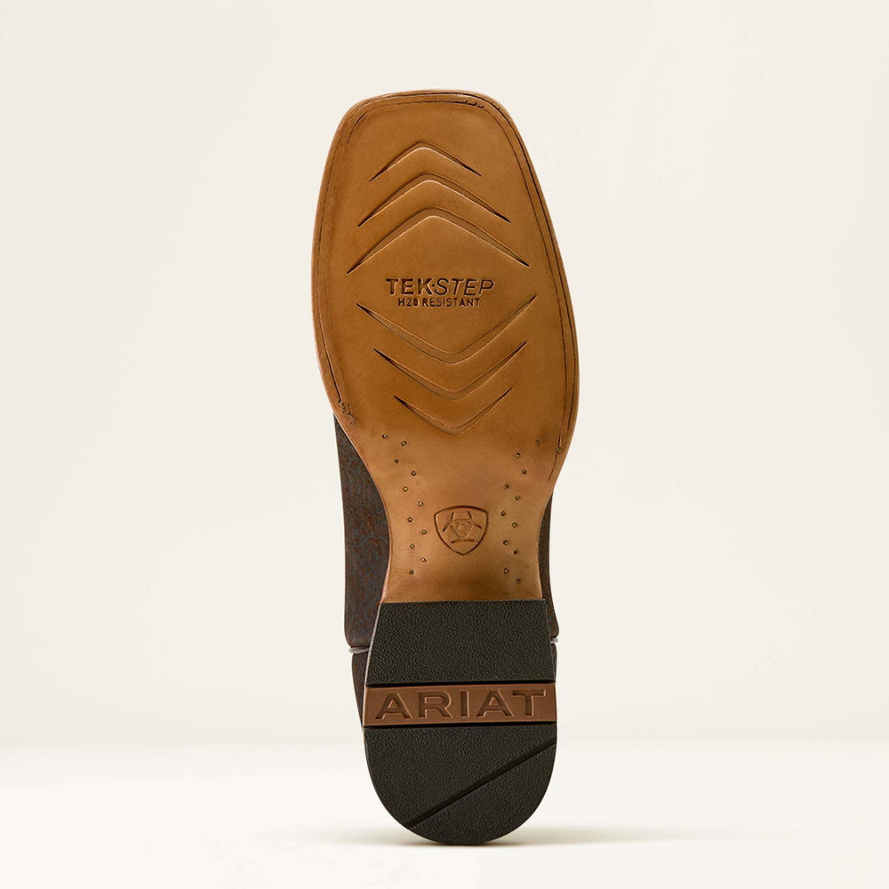 Gold Point Wide Square Toe Cowboy Boot Men - CHOCOLATE BISON/LOCO BROWN