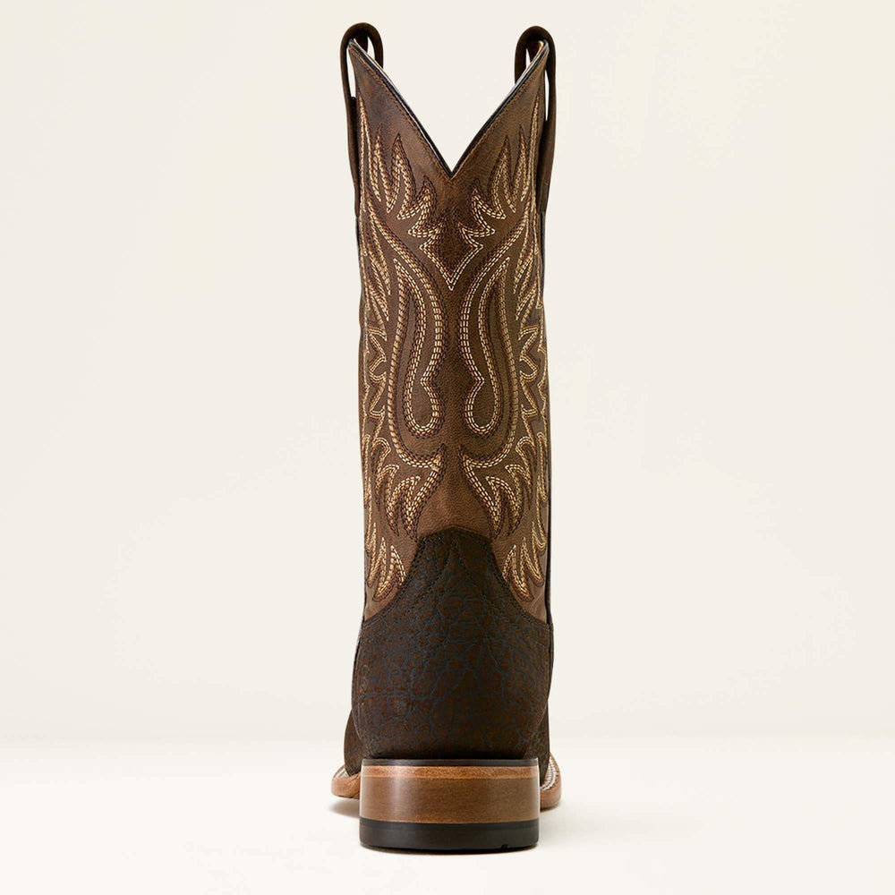 Gold Point Wide Square Toe Cowboy Boot Men - CHOCOLATE BISON/LOCO BROWN