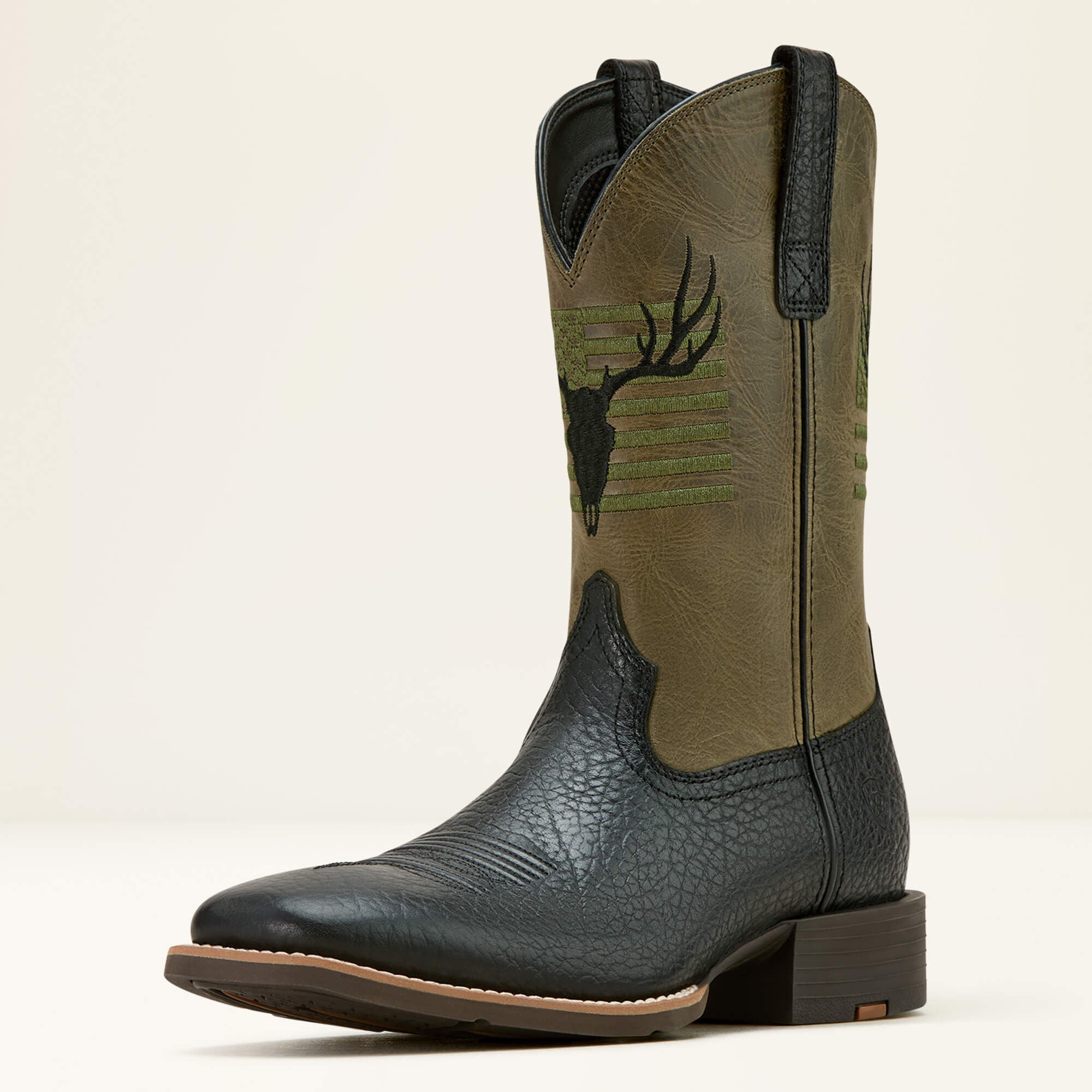 Sport Antlers Cowboy Boot Men - BLACK ADOBE/FOUR LEAF CLOVER
