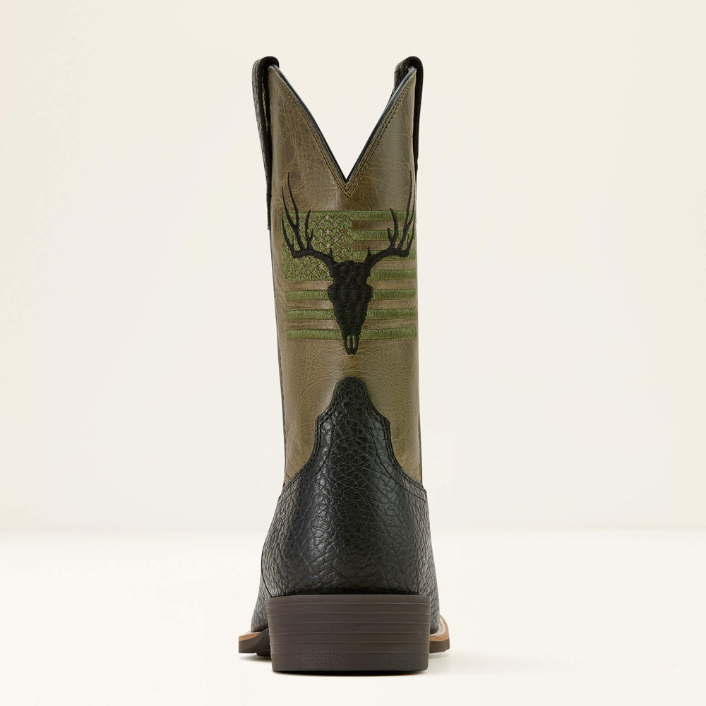 Sport Antlers Cowboy Boot Men - BLACK ADOBE/FOUR LEAF CLOVER
