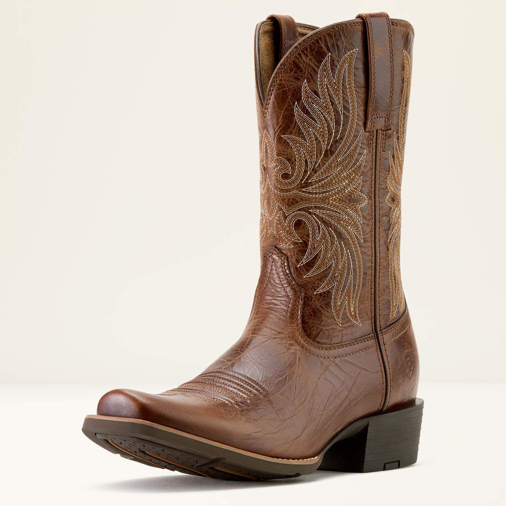 Sport Narrow Cutter Toe Cowboy Boot Men - DARK TAN
