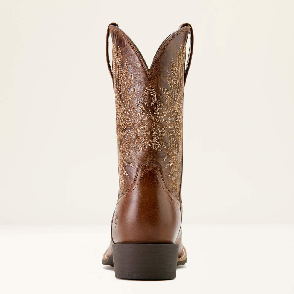Sport Narrow Cutter Toe Cowboy Boot Men - DARK TAN