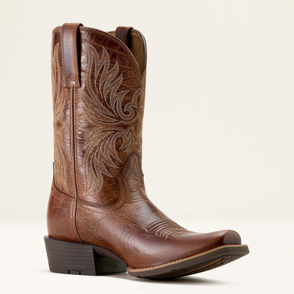 Sport Narrow Cutter Toe Cowboy Boot Men - DARK TAN