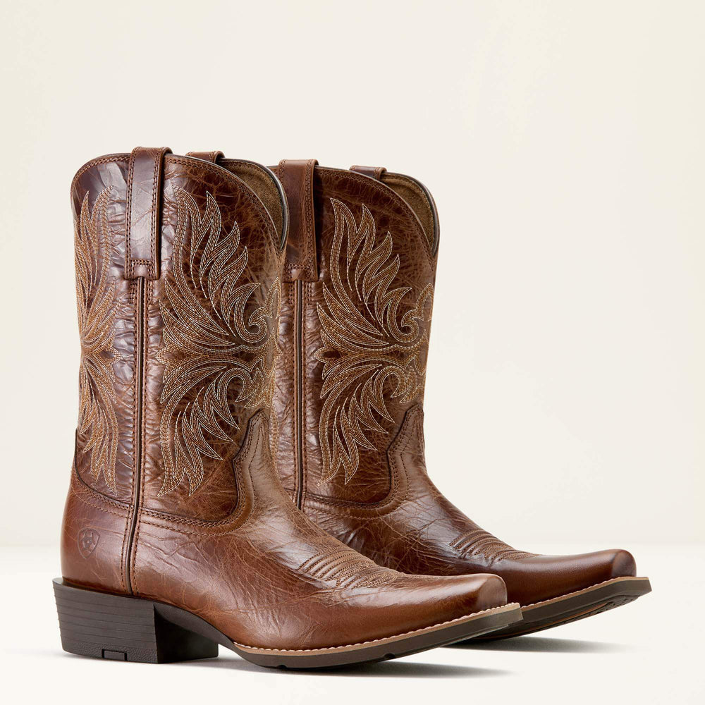 Sport Narrow Cutter Toe Cowboy Boot Men - DARK TAN