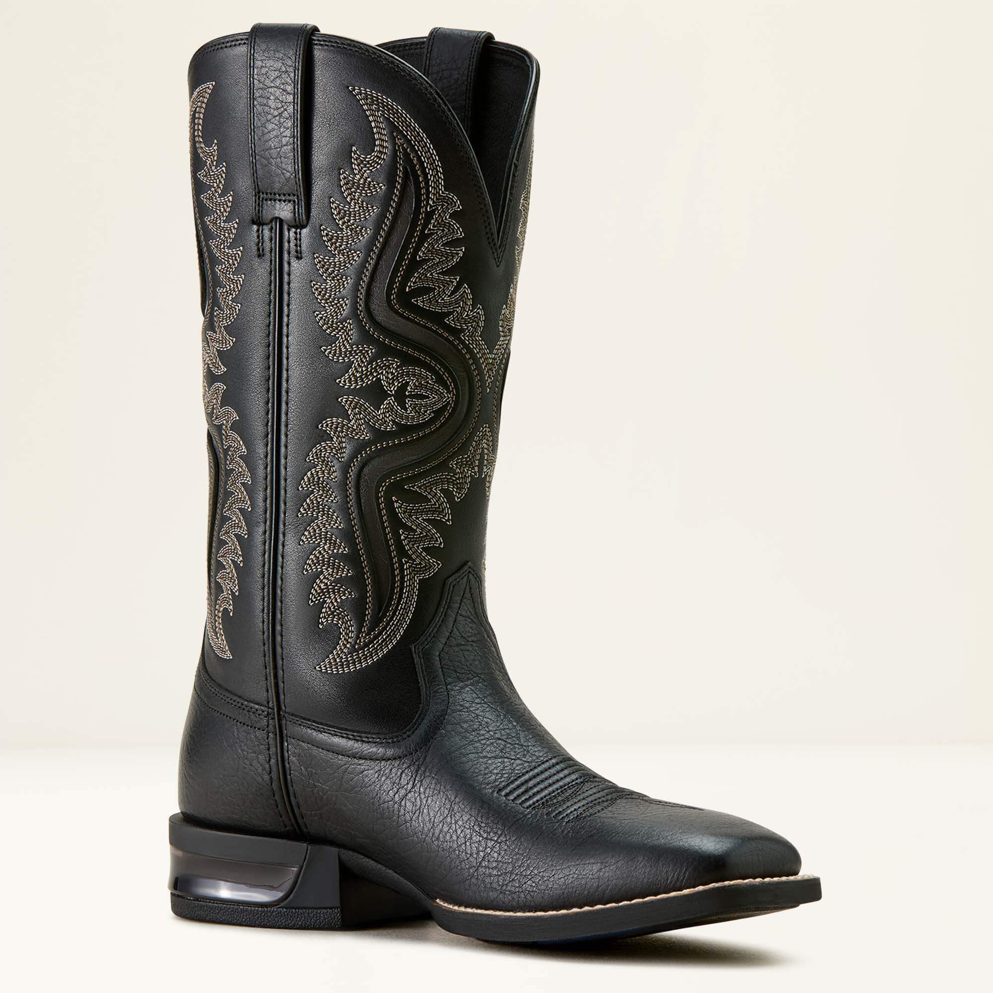Captivate Wide Square Toe Cowboy Boot Men - BLACK OUT/SUPPLE BLACK